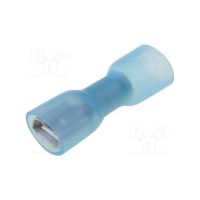 Terminal plat, 6.3x0.8mm, mama, 1.5-2.5mm2, crimpat, pe cablu, albastru-transparent