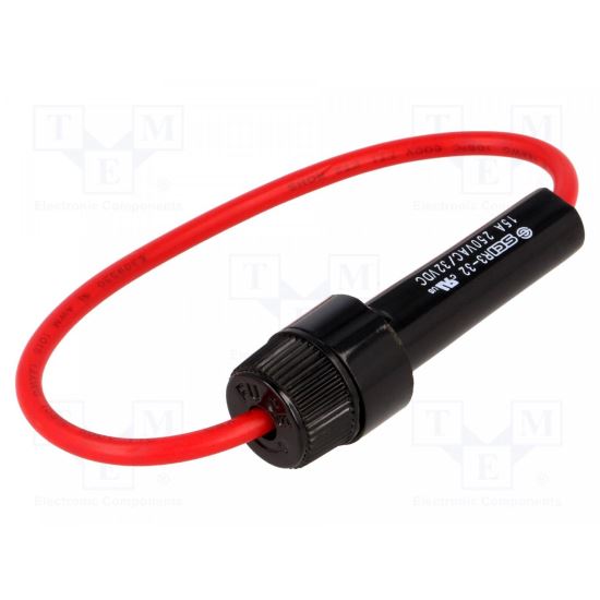 Soclu siguranta pe fir , 5x20mm, 15A