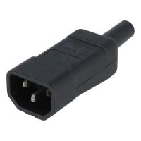 Mufa alimentare pc ac tata dreapta pe cablu iec-60320 c14