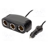 Distribuitor bricheta auto, soclu bricheta auto x3, 10A, 12V/3x3A
