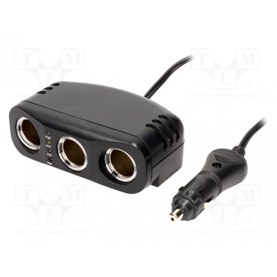 Distribuitor bricheta auto, soclu bricheta auto x3, 10A, 12V/3x3A