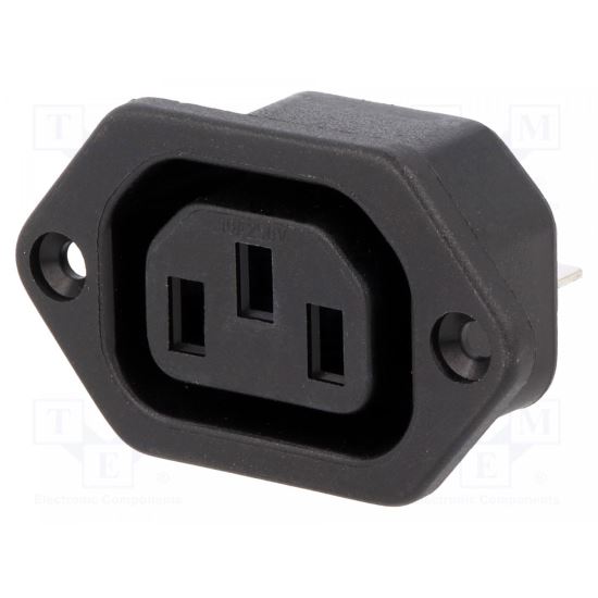 Conector alimentare AC, soclu, mama, 10A, 250VAC, IEC 60320