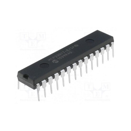 Circuit integrat MCP23017-E/SP expander; 16bit I/O port; I2C; DIP28; 1,8÷5,5VDC