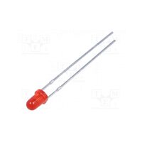 Led 3mm rosu 40mcd 40 grade convex