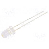 Led 5mm alb cald 30000-35000mcd 15 grade convex