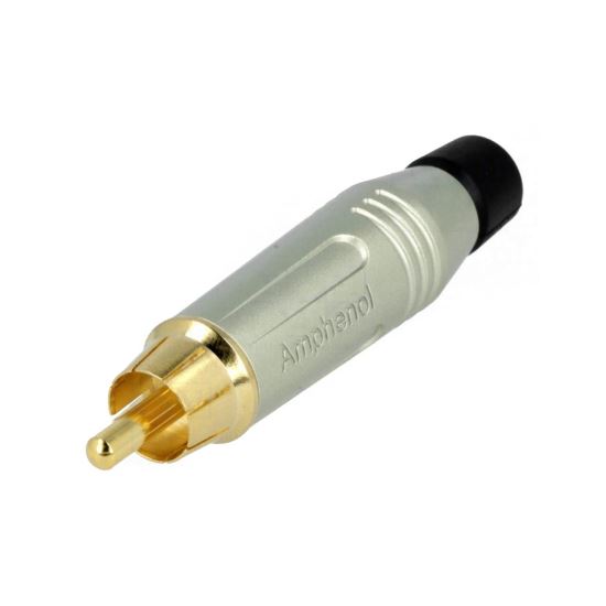 Mufa RCA dreapta Amphenol ACPR-SBK , aurita, gri/negru