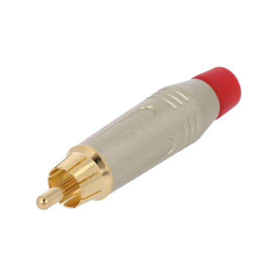 Mufa RCA dreapta Amphenol ACPR-SRD , aurita, gri/rosu