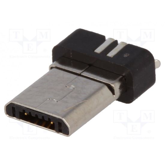 Mufa, USB B micro, pentru turnare masa, lipire, pin 5, USB 2.0