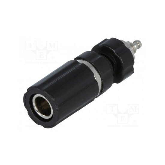 Soclu banana 4mm ,24a,60v neagra panou