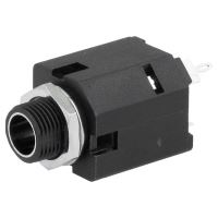 Soclu jack 6.35mm mama stereo drept pentru montare pe panou Amphenol ACJS-MIV-3