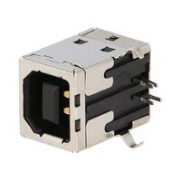 Soclu USB B pentru PCB, THT, pin 4, in unghi 90, USB 2.0, neagra
