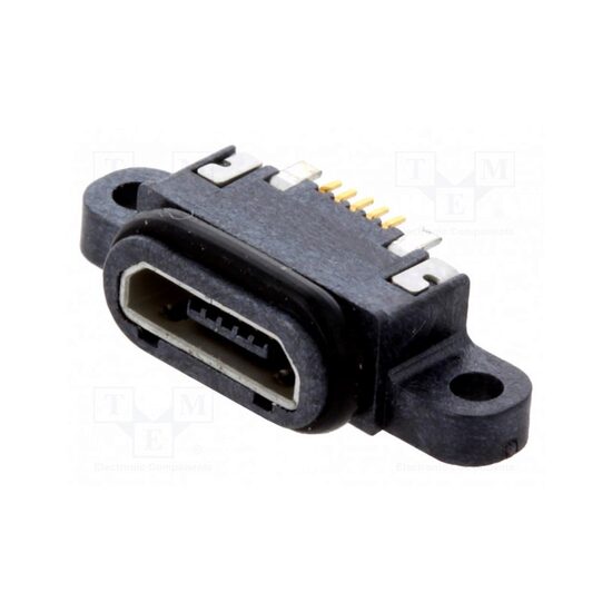 Soclu usb micro smt 5 pini cu sigiliu usb2.0 ipx7 aurit