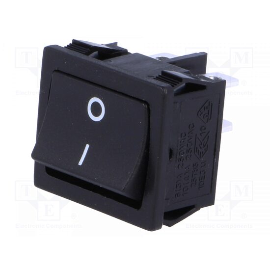 Buton rocker dpst 2 pozitii off-on 6A/250Vac negru