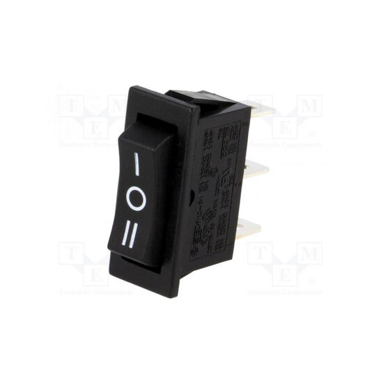 Intrerupator Rocker SP3T ON-OFF-ON negru