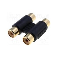Adaptor soclu 2xRCA mama > 2xRCA mama auriu/nichelat