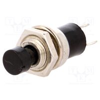 Push buton negru normal deschis 27x9 mm