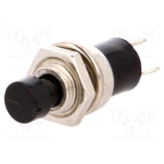 Push buton negru normal deschis 27x9 mm