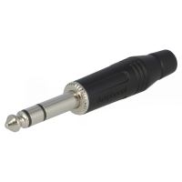 Mufa jack 6.3 STEREO drept Amphenol ACPS-GB , nichel negru