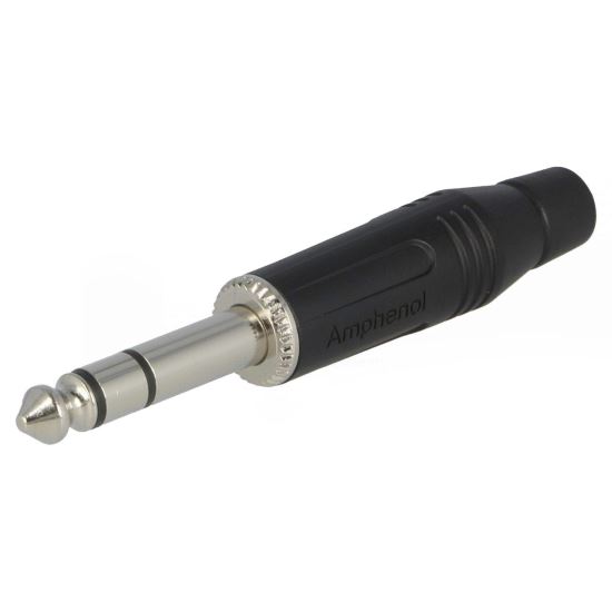 Mufa jack 6.3 STEREO drept Amphenol ACPS-GB , nichel negru