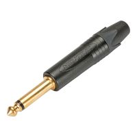 Mufa Jack mono 6.3 Neutrik NP2X-B, carcasa neagra, conector aurit