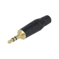 Mufa jack stereo 3.5mm Amphenol KS3PB-AU , aurita neagra