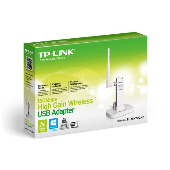 Adaptor wireless USB TP-Link TL-WN722NC 150Mbps, USB cradle