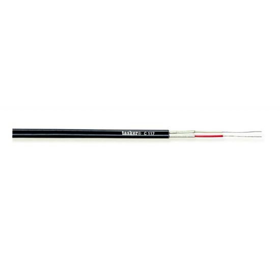 Cablu ecranat plat Tasker C117 , negru, 2x0.08, OFC, divizibil