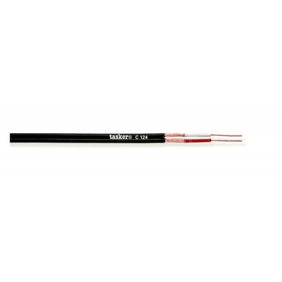 Cablu casti ecranat plat Tasker C124 , negru, 2x0.12, OFC, divizibil