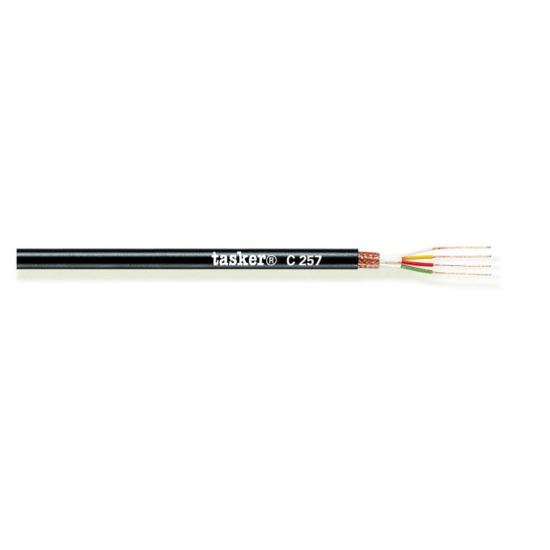 Cablu 4 poli microfon balansat Tasker C257 , negru, 4x0.22, OFC, ecranat