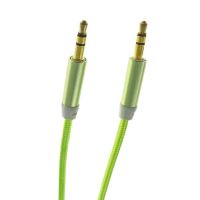 Cablu audio 1M CAJ35-1T-FG , jack-jack 3.5 tata stereo, textil, verde