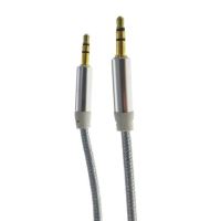 Cablu audio 1M CAJ35-1T-G , jack-jack 3.5 tata stereo, textil
