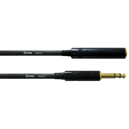 Cablu audio balansat 3M Cordial CFM 3 VK , jack 6.3 tata stereo, jack 6.3 mama stereo, aurite, Rean
