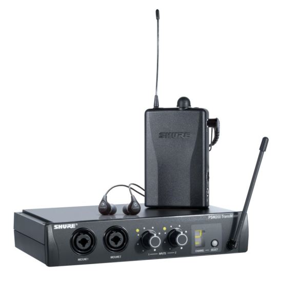 Sistem fara fir monitorizare audio Shure PSM 200 EP2TR112GR , casti in-ear SE112-GR