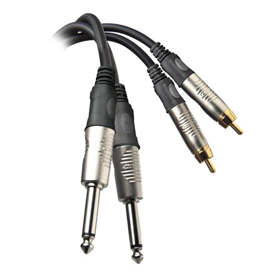 Cablu audio 1.8M Proel DHT535LU1.8 , 2xjack 6.3 tata mono, 2xRCA tata