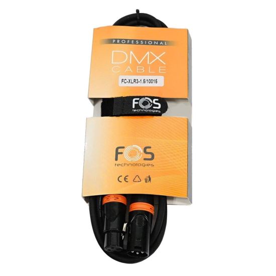 Cablu DMX 110 ohm 1.5M Fos FC-XLR3-1.5 , XLR mama-tata, 3 pini