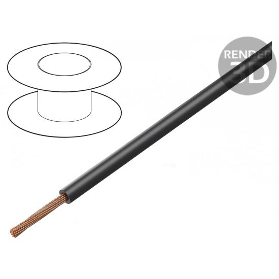 Conductor izolat cupru 1x0.22 FLRY negru