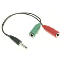 Cablu audio Y 10 cm G817587 , jack 3.5 tata 4P, 2xjack 3.5 mama stereo