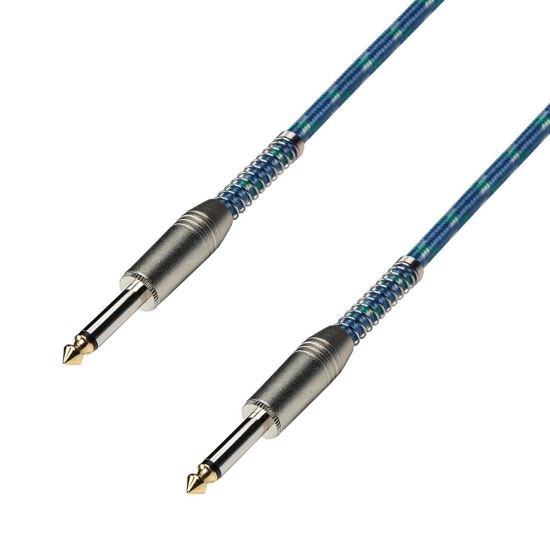 Cablu instrument 6M Adam Hall K3IPP0600V , jack 6.3 tata mono, jack 6.3 tata mono, textil, 3 Star