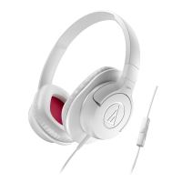 Casti audio cu microfon Audio-Technica ATH-AX1IS WH , dinamice, inchise, albe