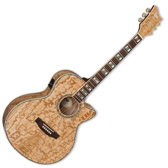 Chitara electro-acustica ESP Ltd EW-QA Quilted Ash Natural Gloss