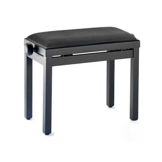 Scaun bancheta pian Discacciati KD20 , negru mat, sezut negru, catifea