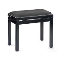 Scaun bancheta pian Discacciati KD20 , negru lucios, sezut negru, catifea