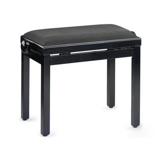 Scaun bancheta pian Discacciati KD20 , negru lucios, sezut negru, catifea
