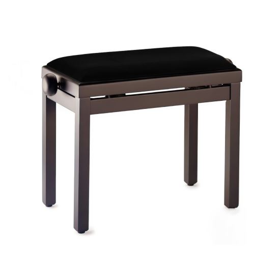Scaun bancheta pian Discacciati KD20 , palisandru mat, sezut negru, piele sintetica