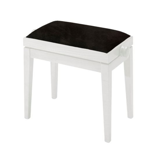Scaun bancheta pian Discacciati Pro 105R , alb cenusiu mat, sezut negru, catifea