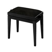 Scaun bancheta pian Discacciati Pro 105R , negru lucios, sezut negru, catifea