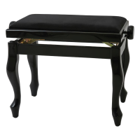 Scaun bancheta pian Thomann KB-48BP Classic , negru lucios, sezut negru, catifea