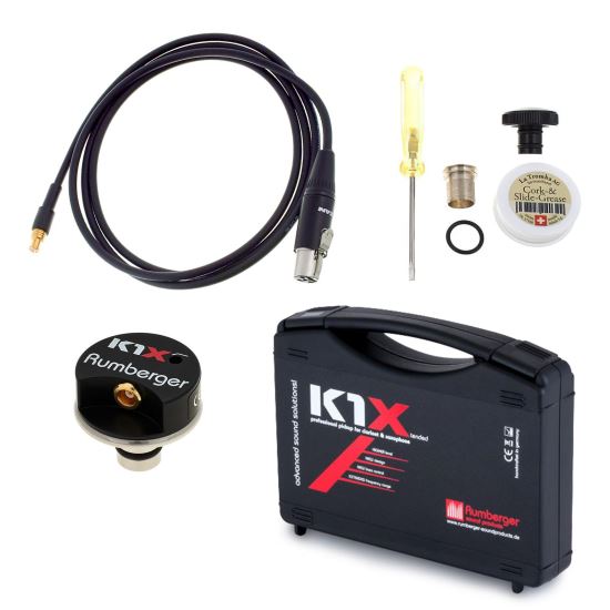 Doza instrument de suflat Rumberger K1X II SH , montare pe gat, MCX dreapta, mini XLR 4P Shure