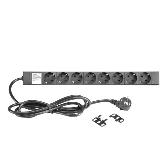 Prelungitor rack Adam Hall 87471 ,19", 1U, 8 prize, cu intrerupator