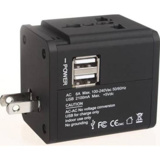 Adaptor universal priza AC UK US EU 2xUSB 2.5A